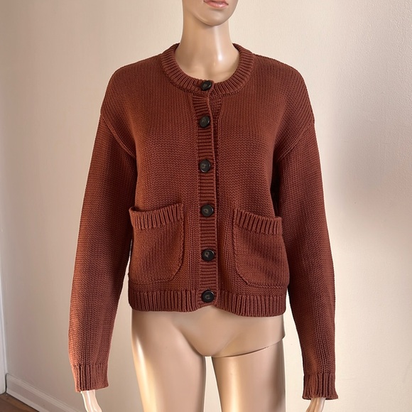 SEZANE TITOUAN CARDIGAN CHOCOLATE SIZE S - Picture 4 of 14